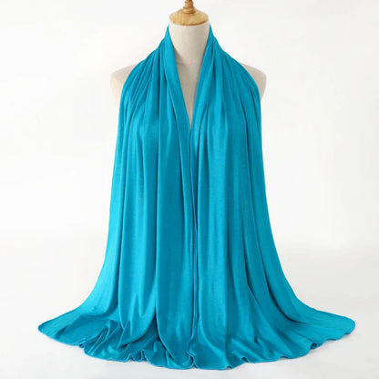 Women's Modal Cotton Jersey Hijab - Soft Solid Color Muslim Headscarf for Ramadan & Everyday Wear