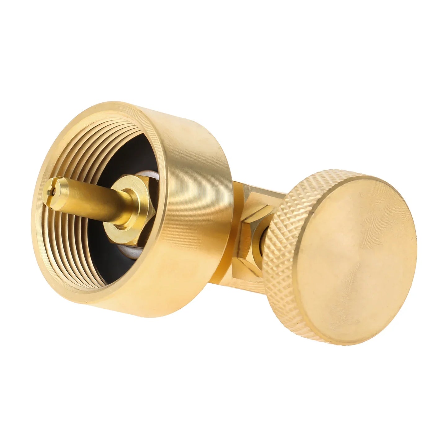 Solid Brass Propane Cylinder Adapter Valve - 1/4 NPT Male and M8x1 Female Thread Connector