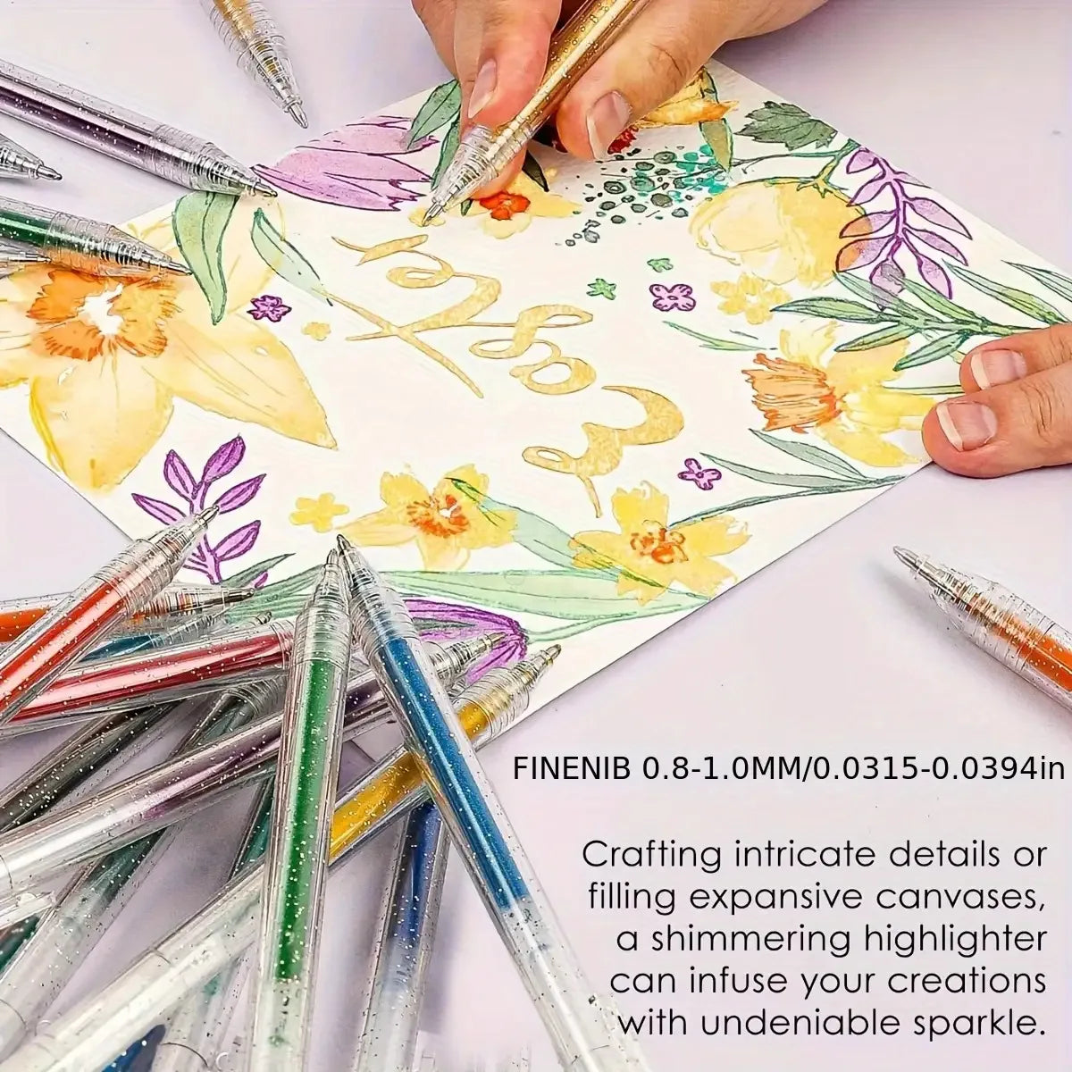 12 Color-Changing Glitter Gel Pens Set - Shimmer Liquid Sand Pens for Journaling, Drawing & Creative Art
