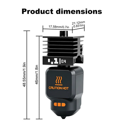 Bambu Lab P2S X2D Hotend Kit - High Quality Standard Flow Removable Nozzle 3D Printer Upgrade