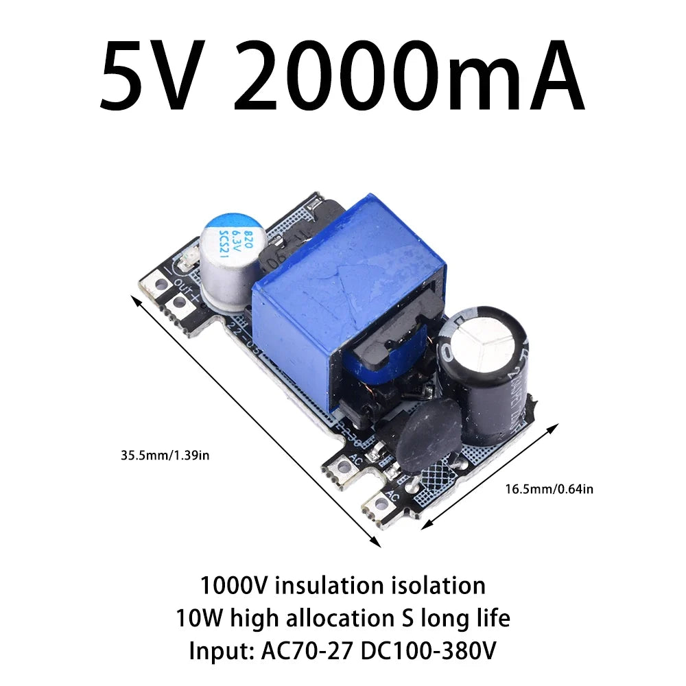 AC-DC 5V Power Supply Module - 220V AC to 5V DC Buck Converter 5W/10W Step Down Transformer