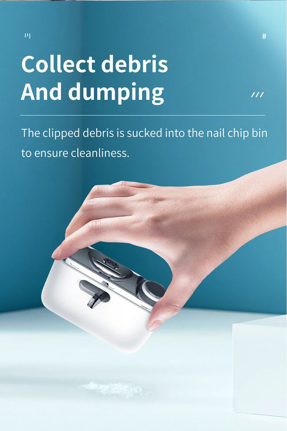 2-in-1 Electric Nail Clipper with Light - Type-C Rechargeable Manicure Machine, Portable Automatic Nail Cutter