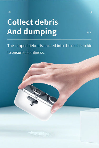 2-in-1 Electric Nail Clipper with Light - Type-C Rechargeable Manicure Machine, Portable Automatic Nail Cutter