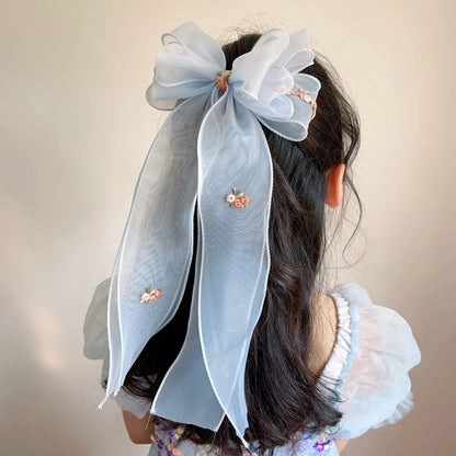 Kids Floral Braided Hair Clip - Princess Embroidered Hair Accessory for Girls’ Ponytail & Stylish Hairstyles