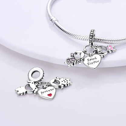 MULA Silver Plated Dangle Charms for Snake Chain Bracelet - DIY Women’s Jewelry Making Gift