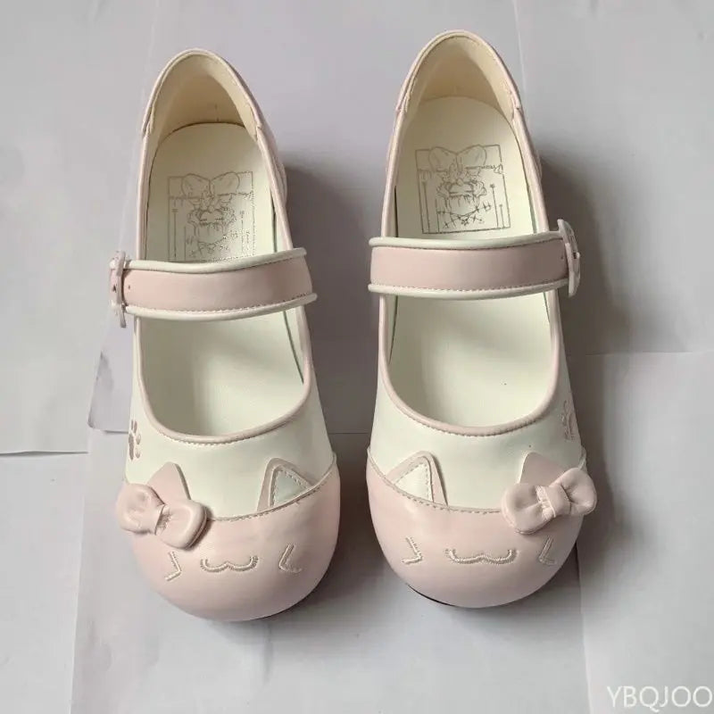 Spring Autumn Confused Kitten Round Head Shoes – Cute, Comfortable Low-Follow Women’s Flats