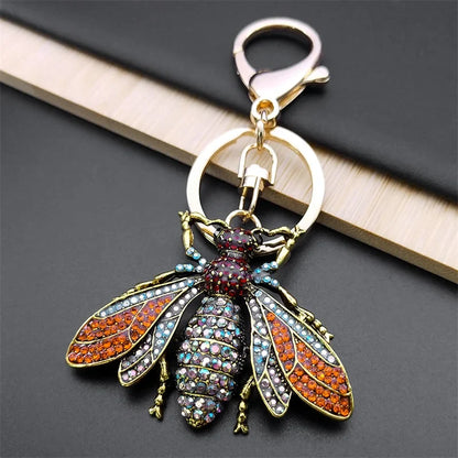 Colorful Crystal Bear Keychain - Rhinestone Alloy Bag Charm, Fashion Key Ring & Jewelry Accessory