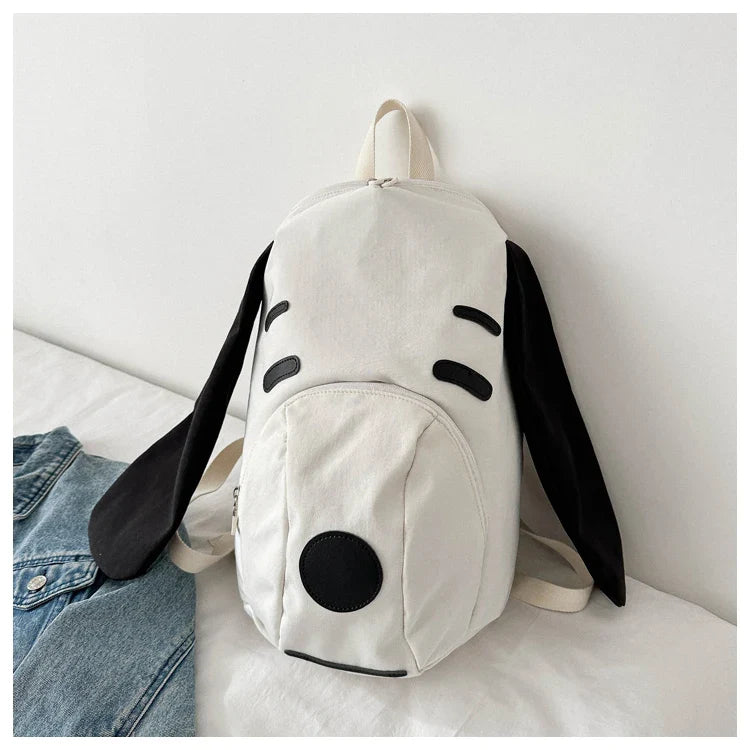 Cute Dog Canvas Backpack 2025 — Korean-Style Portable Student Travel Bookbag