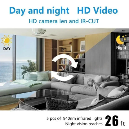 H9W 1080P Mini WiFi Camera - IP Webcam with Remote Monitoring, Night Vision & Built-In Battery
