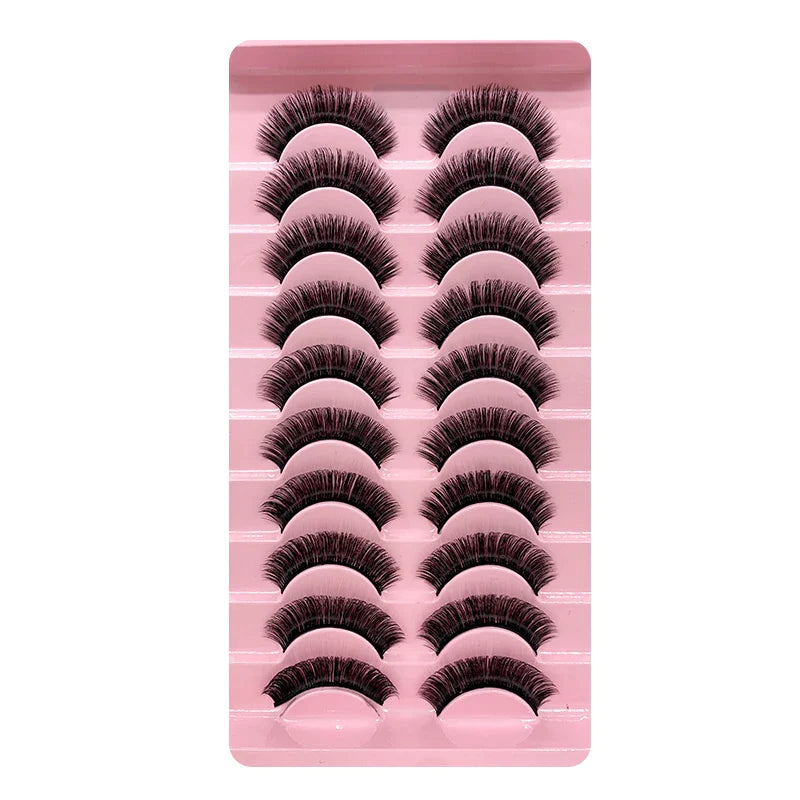 2/10 Pairs 3D Mink Russian Strip False Eyelashes – Dramatic Fake Lash Extensions for Makeup