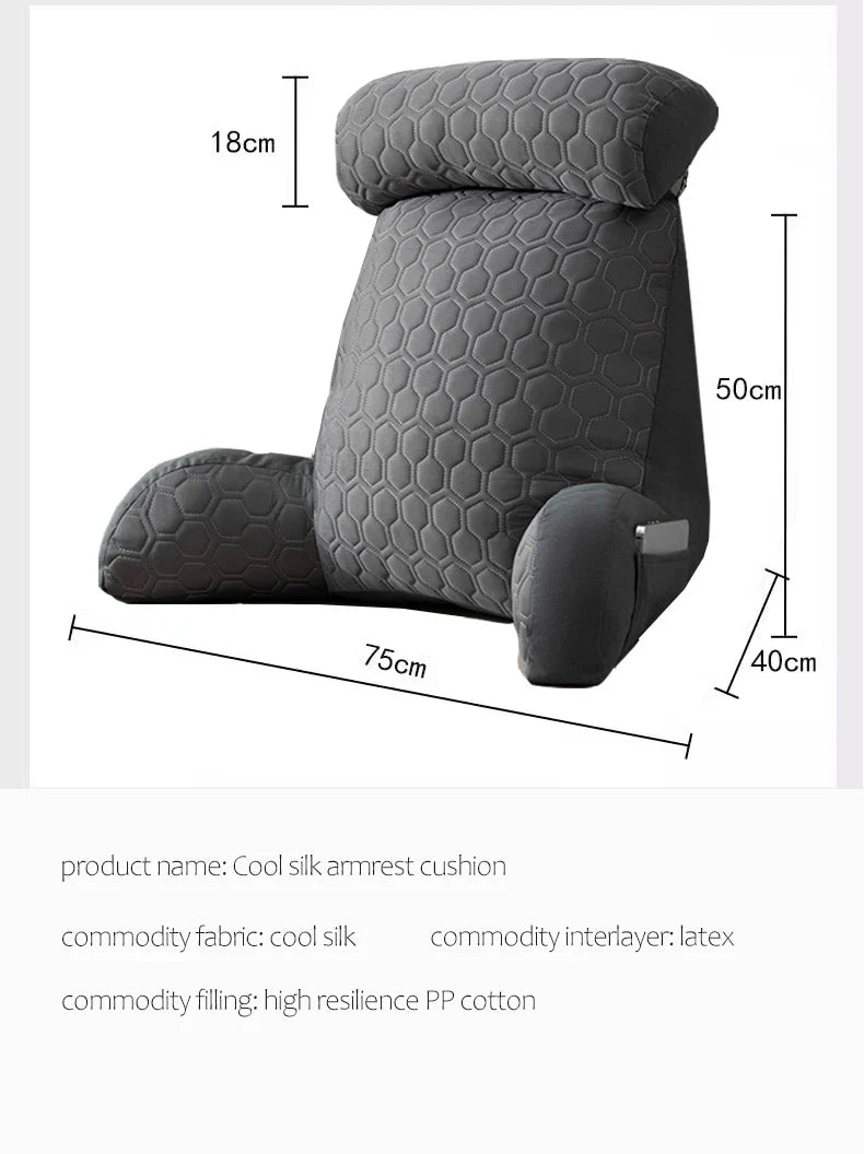 Triangle Reading Pillow – Cooling Latex Wedge Cushion, Removable & Washable Backrest for Sofa & Bed