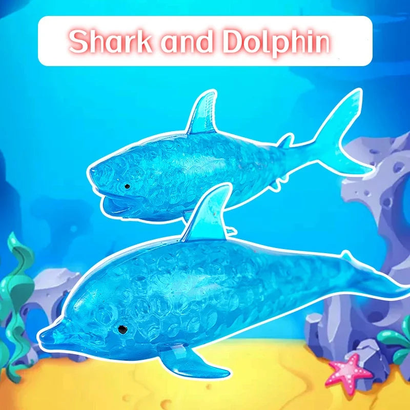 Squishy Shark & Dolphin Stress Balls – Sea Animal Squeeze Toy for Kids & Adults
