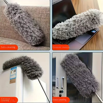 Extendable Microfiber Duster - Retractable Washable Dust Brush for Ceiling & Home Cleaning