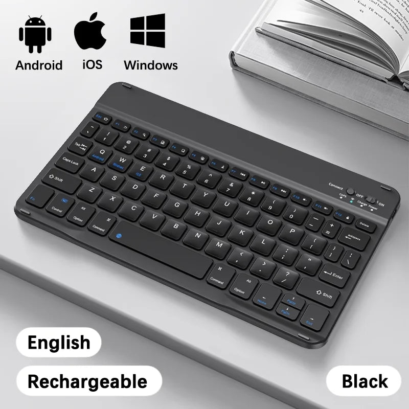 Wireless Bluetooth Keyboard - Ultra-Thin 78-Key Rechargeable Portable Keyboard for iPad, Android & iOS Tablets