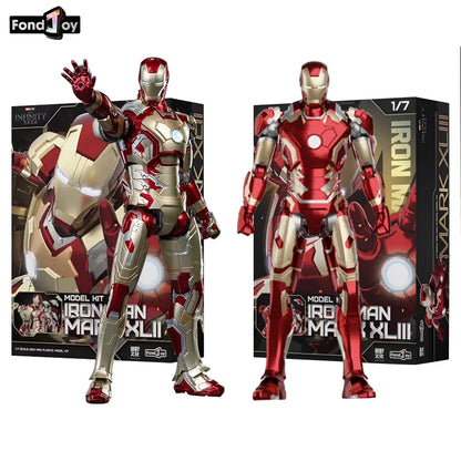 1:7 Scale FondJoy Iron Man Action Figure - MK42, MK43, MK5, MK6, MK7 DIY Tony Stark Legend Collection, Anime Model Gift for Kids