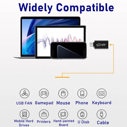 Universal OTG Type C Adapter - USB-C Male to Micro USB Female Converter for MacBook, Samsung Note 20 Ultra, Huawei