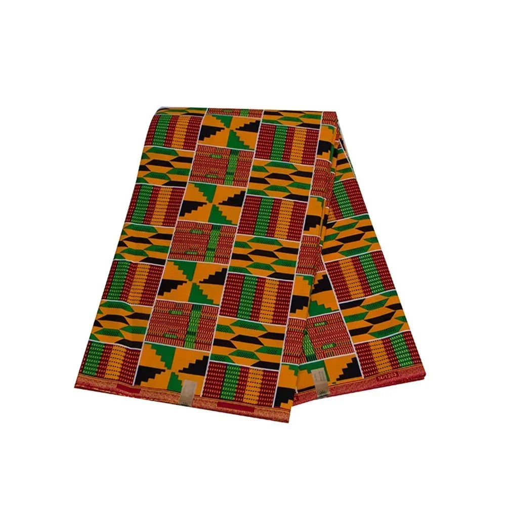 African Ankara Wax Print Fabric - 100% Cotton Real Wax African Patchwork Material for Dresses A-29
