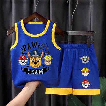 PAW Patrol Kids Basketball Outfit Set - Breathable Mesh Vest & Shorts 2-Piece Summer Clothes