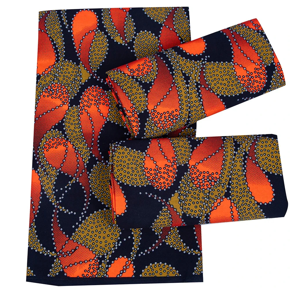 Veritable African Ankara Wax Fabric - 6 Yards Batik Polyester Textile for Dresses, Sewing & DIY Crafts