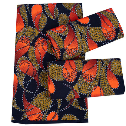 Veritable African Ankara Wax Fabric - 6 Yards Batik Polyester Textile for Dresses, Sewing & DIY Crafts