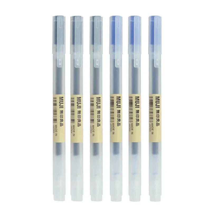 MUJI Gel Pen Set - 6 or 8 Pack 0.38mm/0.5mm Fine Point Black, Blue & Red Japanese Stationery