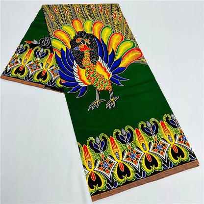 6 Yards African Real Wax Ankara Fabric - 100% Cotton Party Dress Print