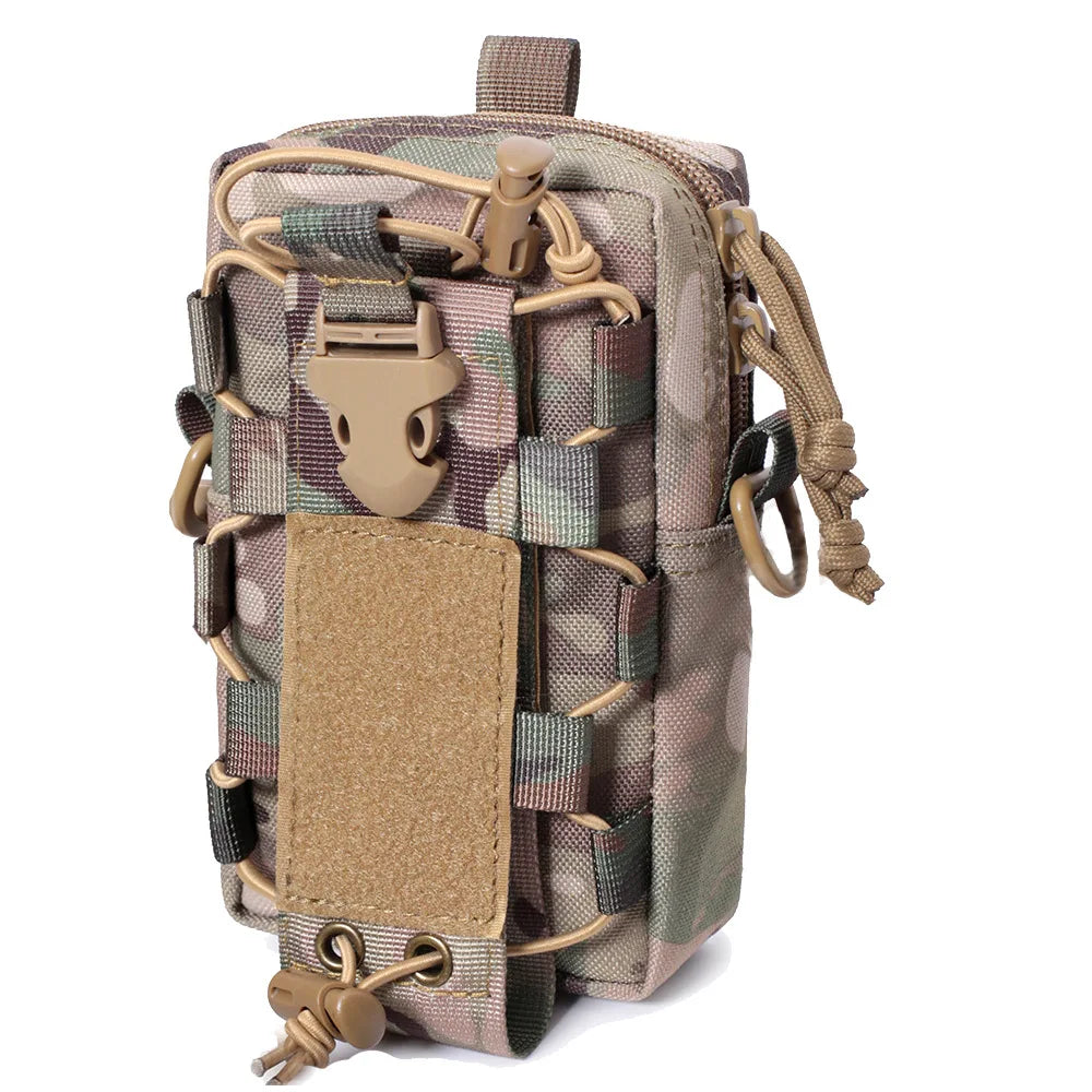 Molle EDC Pouch – Water Bottle & Canteen Carrier, Outdoor Sports Phone Holder, Camping & Hiking Waist Bag