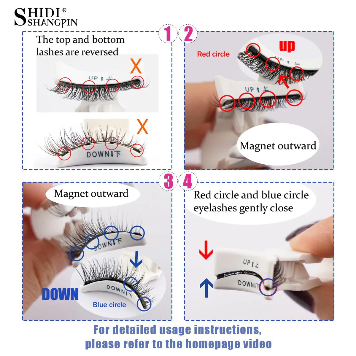 Handmade 3D Magnetic Mink Eyelashes – 1/2 Pairs Reusable False Lashes with Tweezers for Natural Long Look Makeup