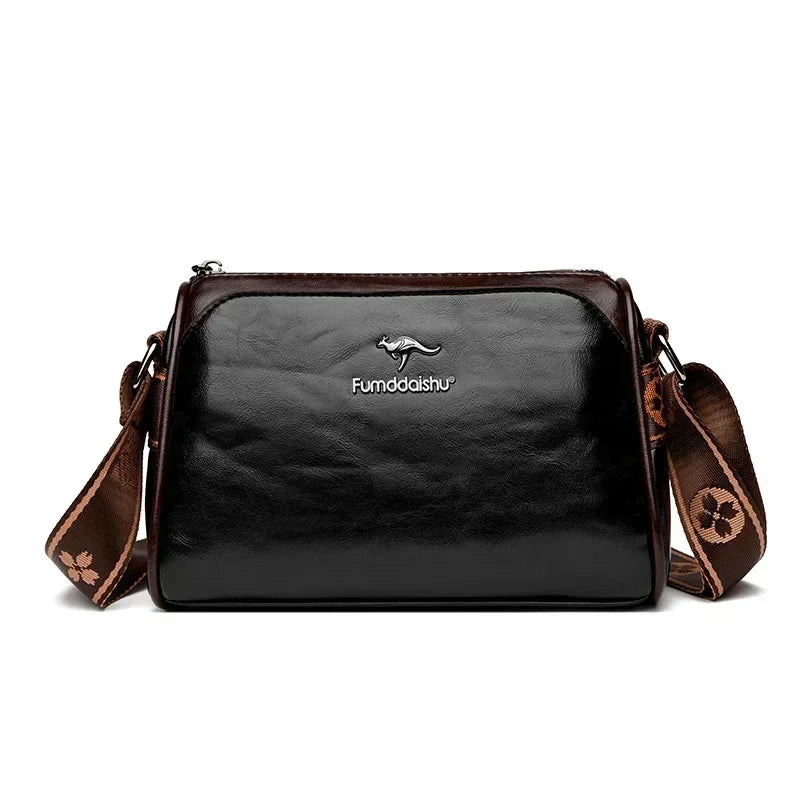 Women’s Soft Leather Shoulder Bag – Luxury Designer Vintage Crossbody & Messenger Handbag