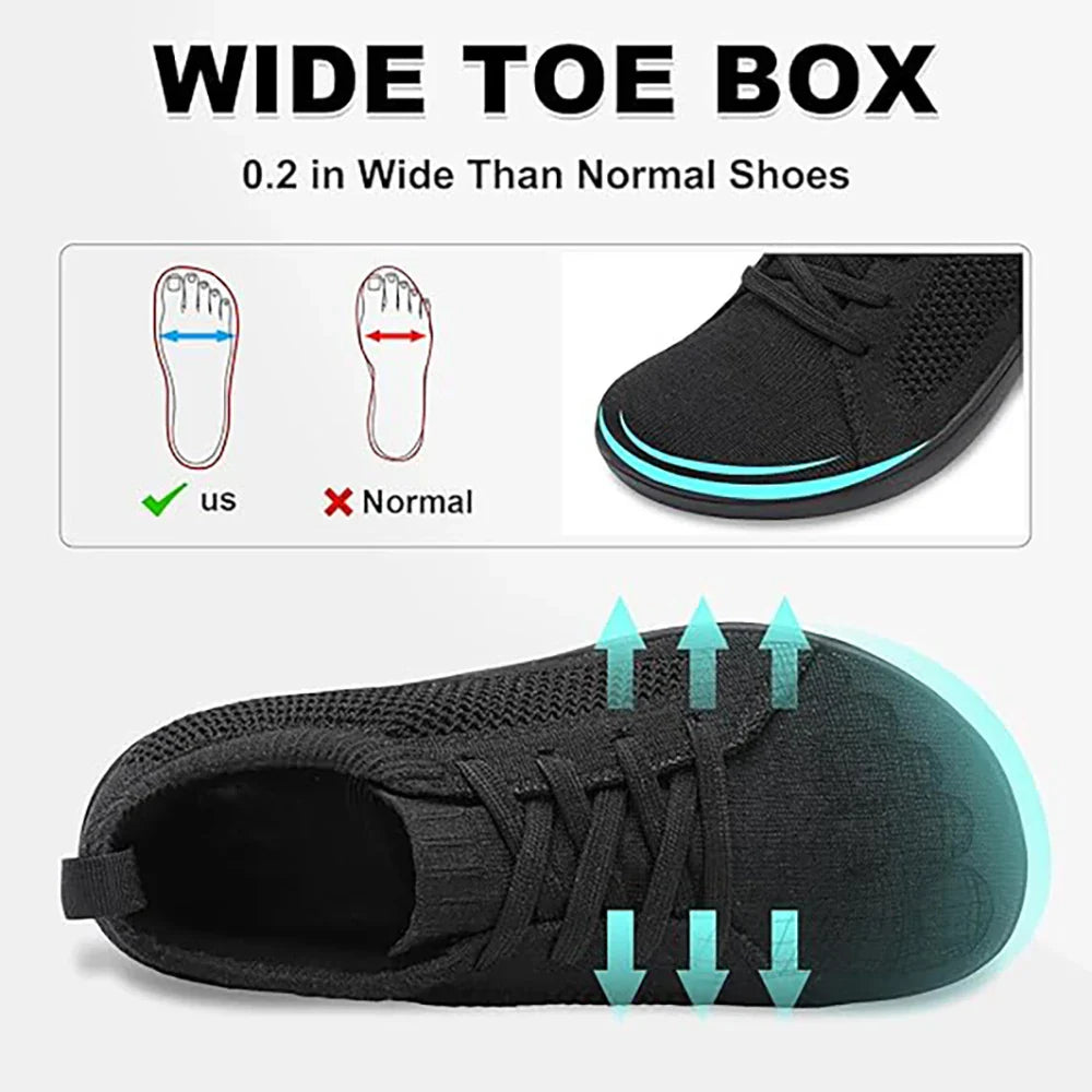 Minimalist Barefoot Shoes for Men & Women – Lightweight Breathable Zero-Sole Wide-Toe Running & Casual Walking Shoes
