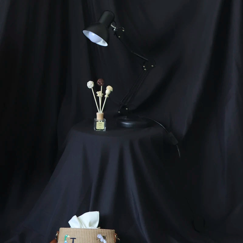 4x2.4M Polyester Photography Backdrop – White & Black Solid Color Studio Background Cloth for TikTok Live