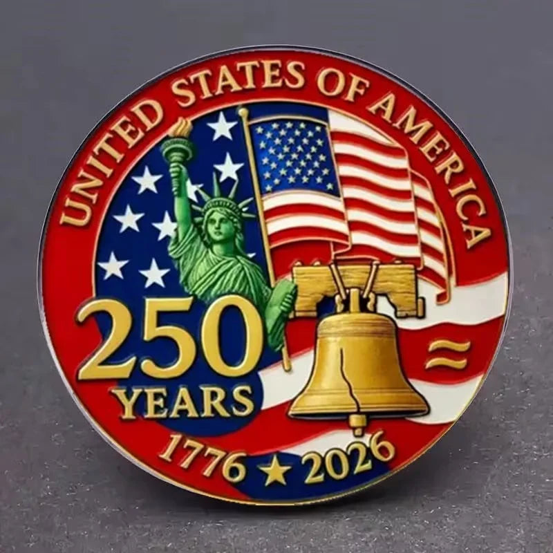 2026 USA 250th Anniversary Pin - Patriotic Enamel Brooch Jewelry Gift for Men and Women Independence Day Celebration