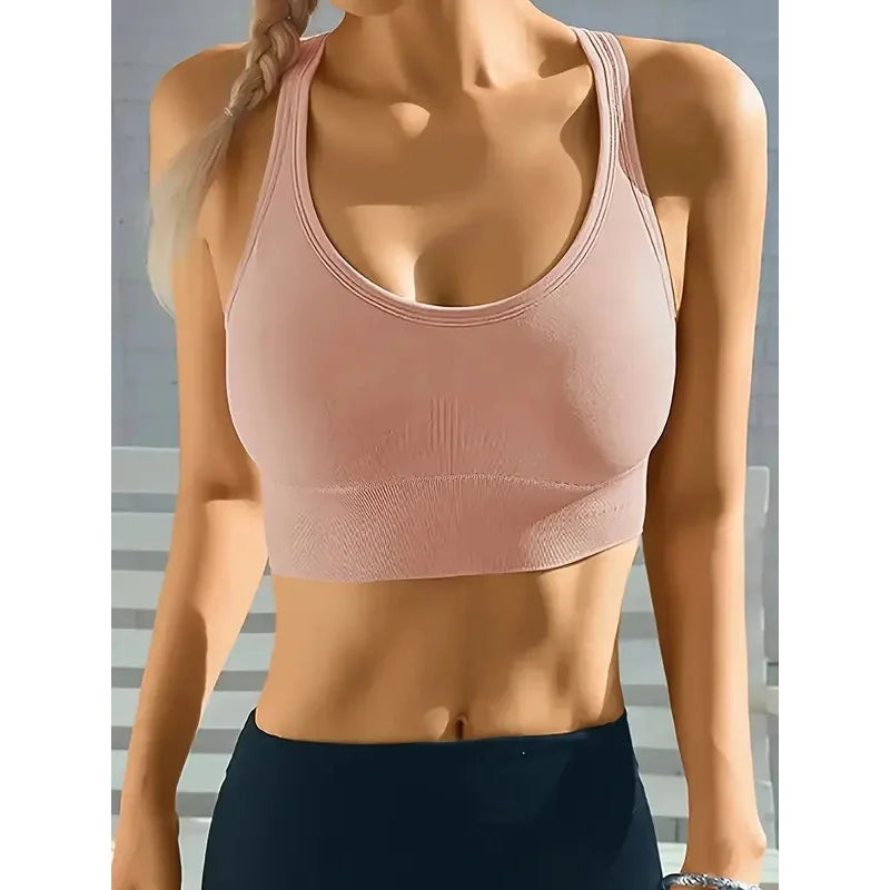 Seamless Sports Yoga Tank Bra - Breathable Push Up Comfort Workout Top for Fitness and Active Wear