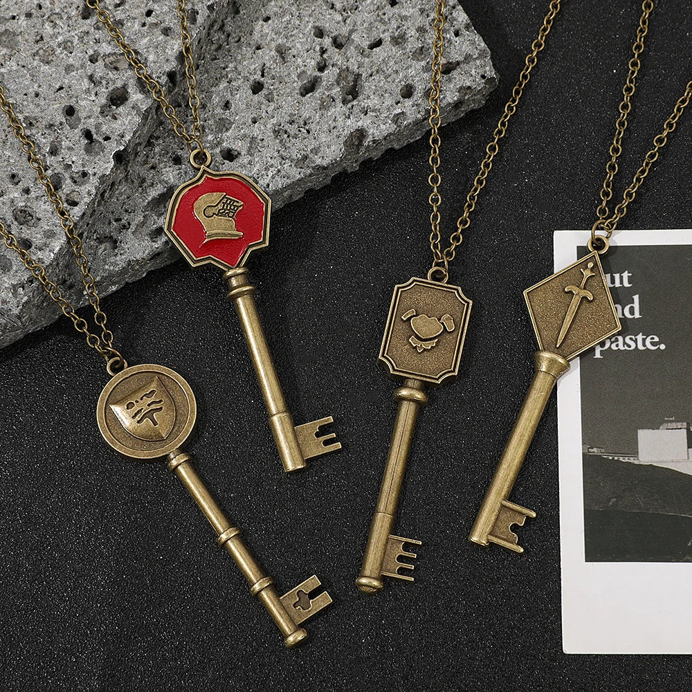 Resident Evil Style Pendant Necklace Set - 4 Piece Vintage Collectible Fan Gift Jewelry