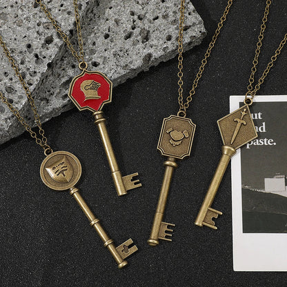 Resident Evil Style Pendant Necklace Set - 4 Vintage Collectible Fan Necklaces