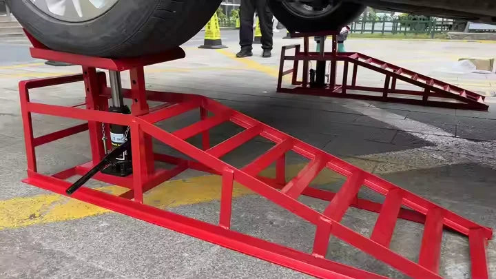 5 Ton Steel Vehicle Lift Ramps - CE Certified Adjustable Hydraulic Car Ramps for Auto Repair & Lifting Equipment