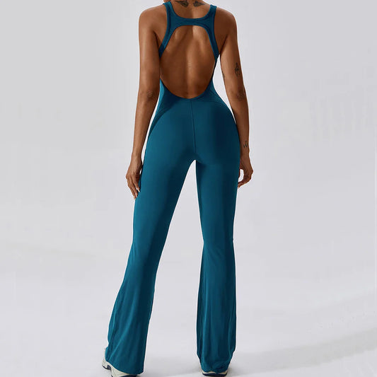 Women’s Yoga Sportswear Jumpsuit – Fitness Gym Romper Stretch Workout Bodysuit with Push Up Support