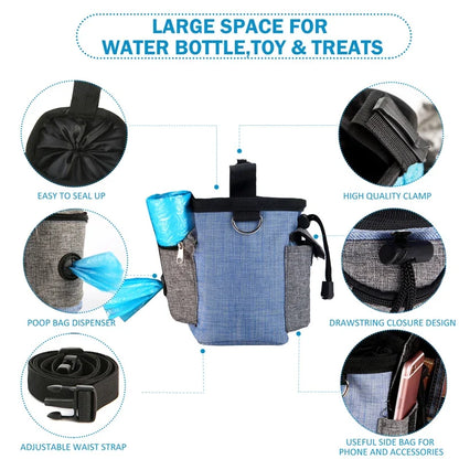 Pet Training Waist Bag - Portable Dog Treat Pouch for Snacks, Poo Bags & Outdoor Walking Essentials