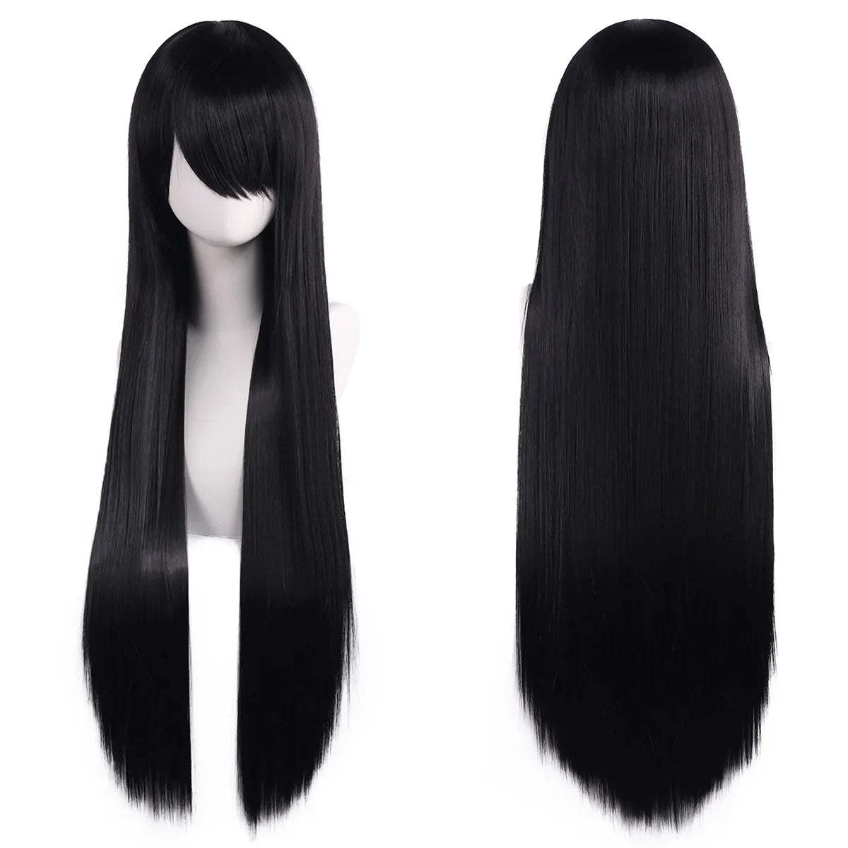 80cm Long Cosplay Wig - Synthetic Straight Hair with Bangs for Lolita Anime Costume Party Styling