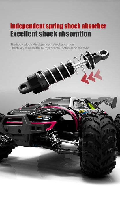 1:16 4WD RC Car – 70KM/H High-Speed Drift Monster Truck with LED, Remote Control, 4x4 for Kids, WLtoys 144001