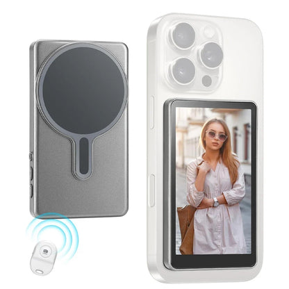 Wireless Selfie Monitor Screen - Magnetic Rear Camera Display for iPhone Android Vlog & Live Streaming