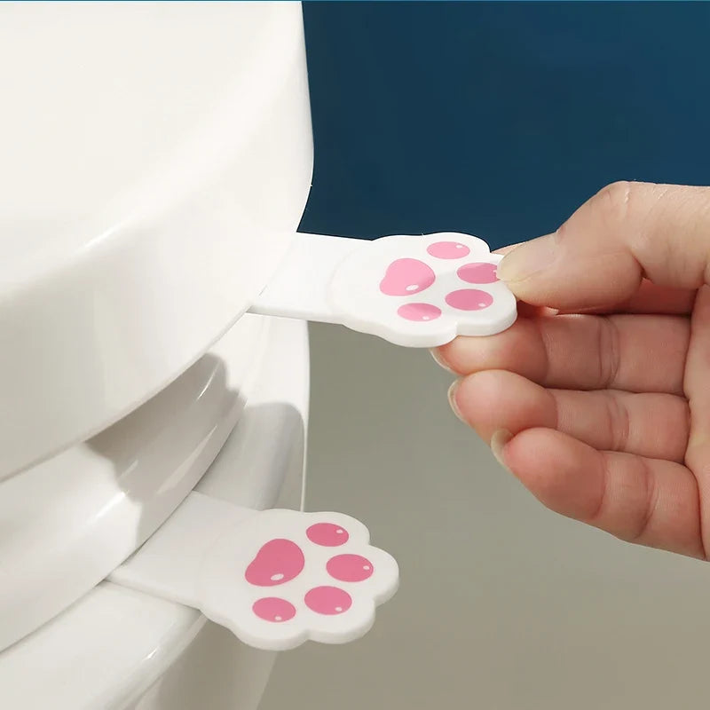Cute Cartoon Toilet Handle - Cat Claw Lid Remover Tool for Easy Plastic Flip Cover Opening