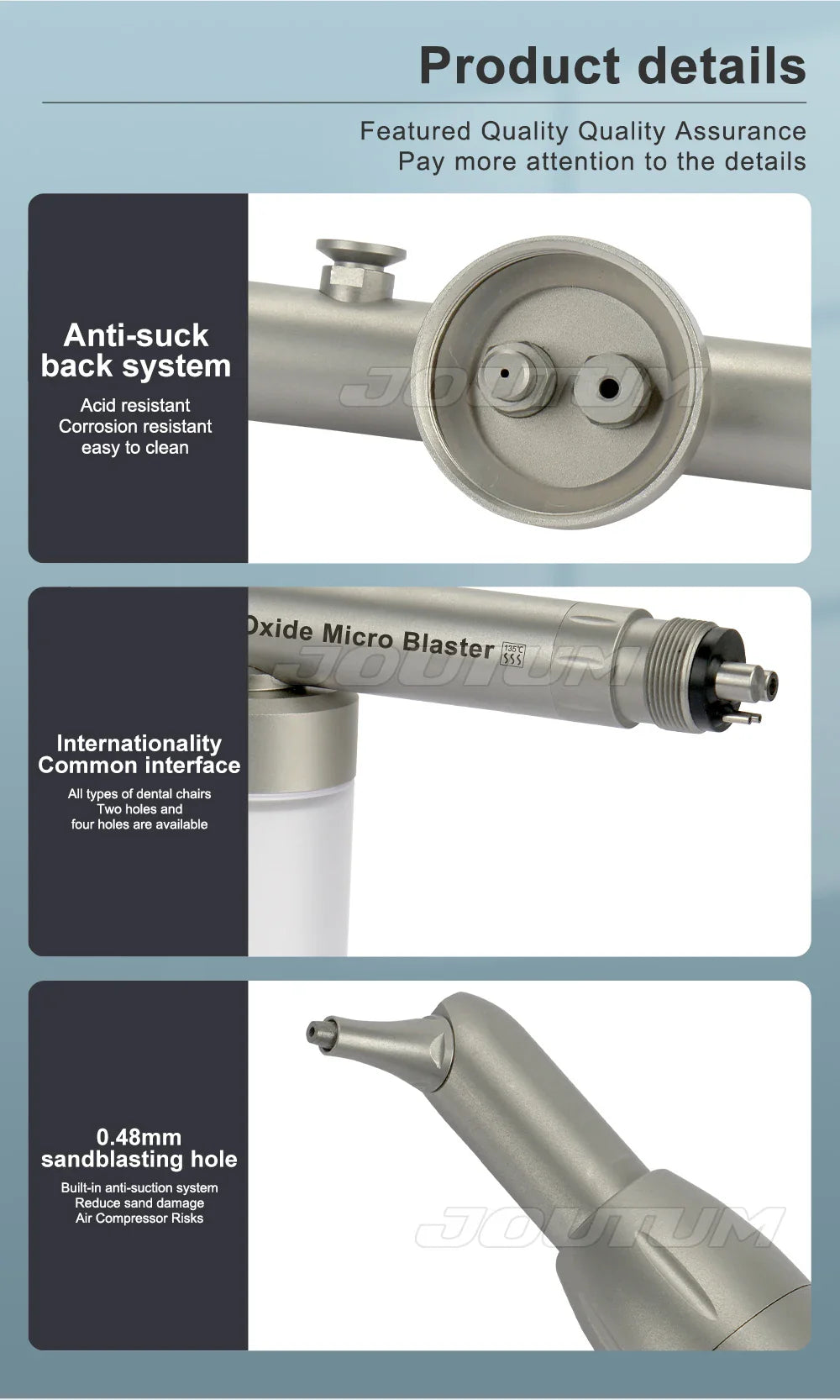 ATMDENT Dental Aluminum Oxide Micro Blaster – Air Abrasion Polisher Sandblasting Gun for Dentistry