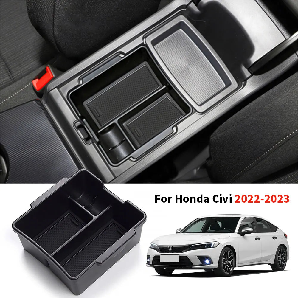 Honda Civic 11th Gen 2022–2023 Center Console Armrest Storage Box – Car Interior Organizer Tray Auto Accessories