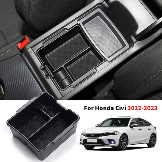 Honda Civic 11th Gen 2022–2023 Center Console Armrest Storage Box – Car Interior Organizer Tray Auto Accessories