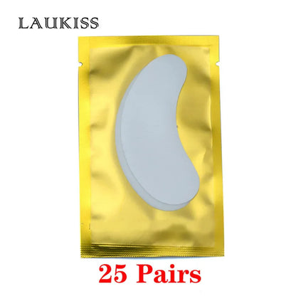 25/50/100 Pairs Hydrogel Eye Patches | Lint-Free Under Eyelash Pads for False Eyelash Application | LAUKISS Paper Stickers