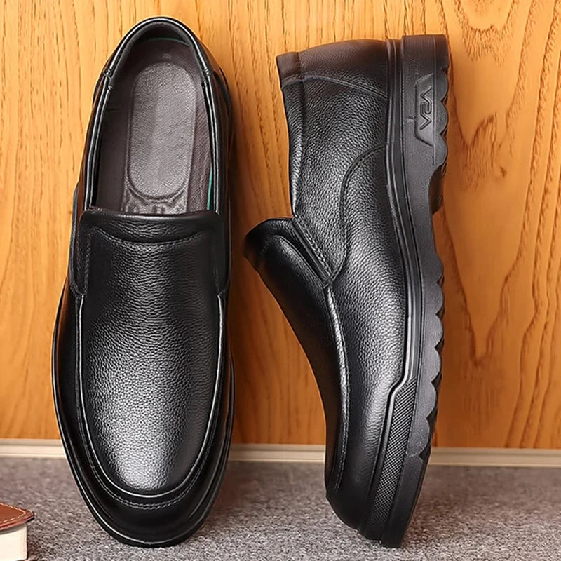Men’s Leather Slip-On Dress Shoes - Plus Size Office, Wedding, Party and Business Formal Oxfords
