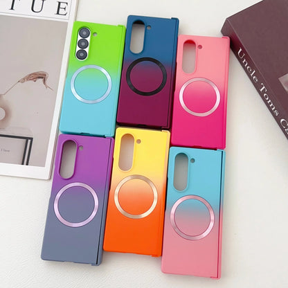 Magnetic Magsafe Wireless Charging Case — Gradient Liquid Silicone Bumper for Samsung Galaxy Z Fold 3-7