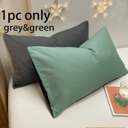 100% Cotton Brushed Color Block Pillowcases - Soft Cozy Wrinkle & Fade Resistant Envelope Closure