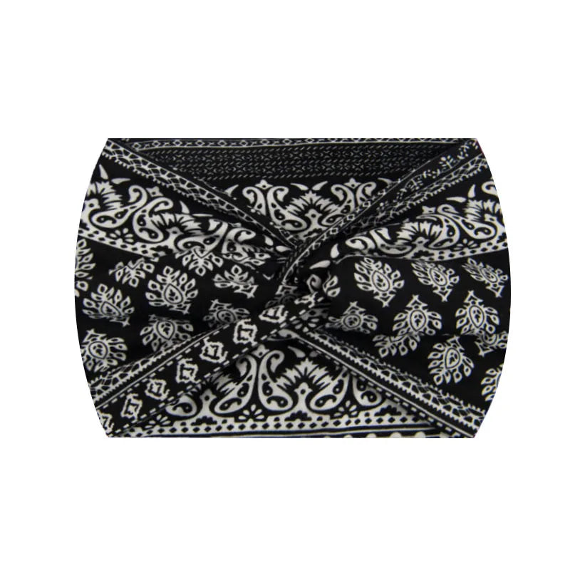 Wide Stretch Printed Sports Headband – 18cm Athletic Sweatband & Hairband